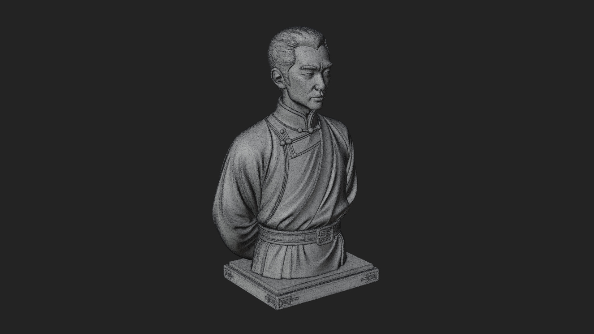 Chinese Scholar Bust Statue Design 12 3D Print Model 3D Model