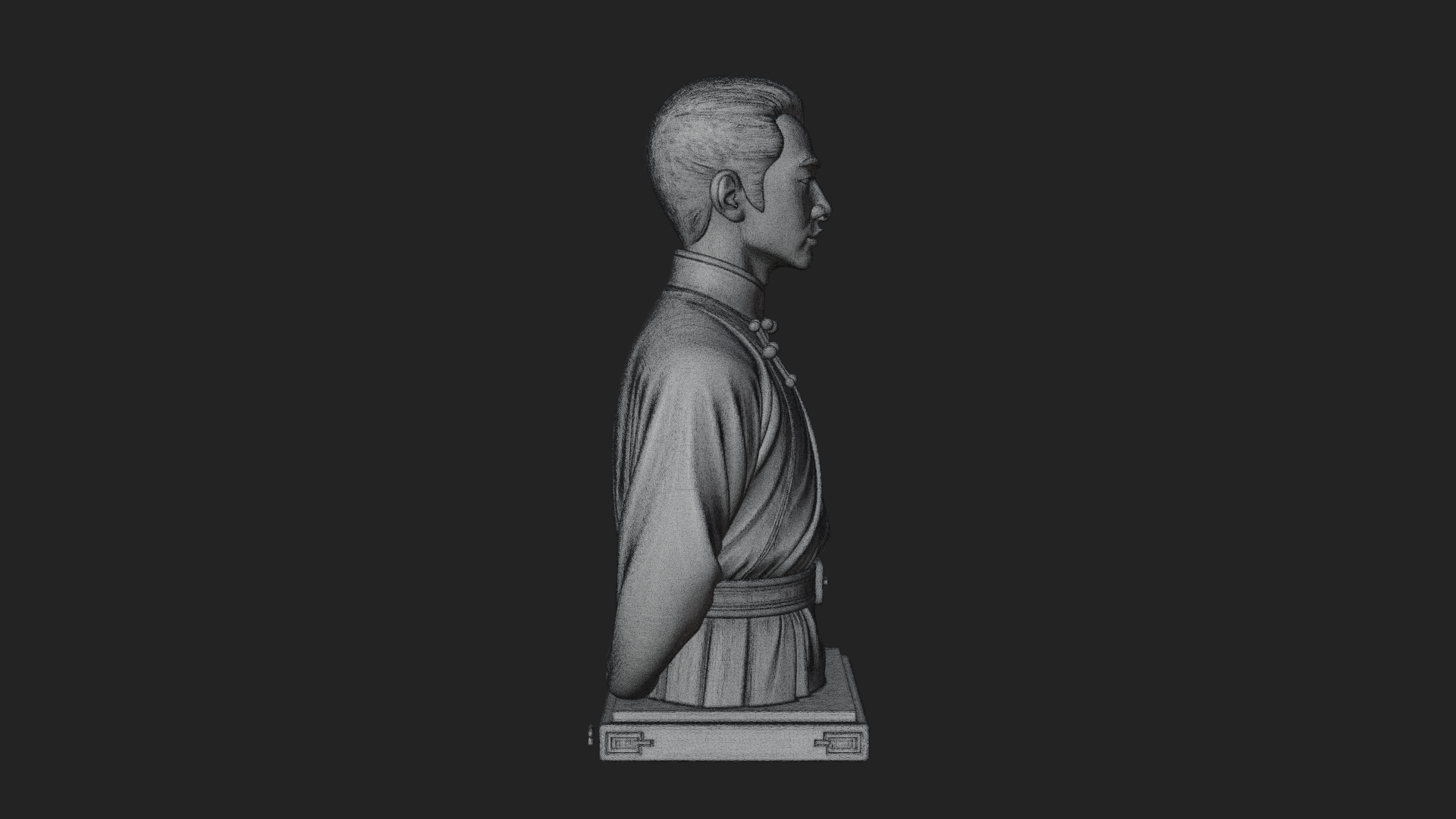 Chinese Scholar Bust Statue Design 12 3D Print Model 3D Model