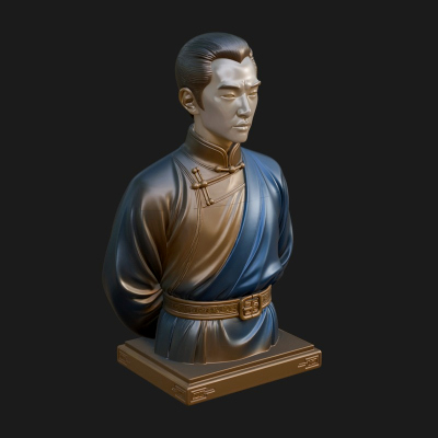 Chinese Scholar Bust Statue Design 12 3D Print Model