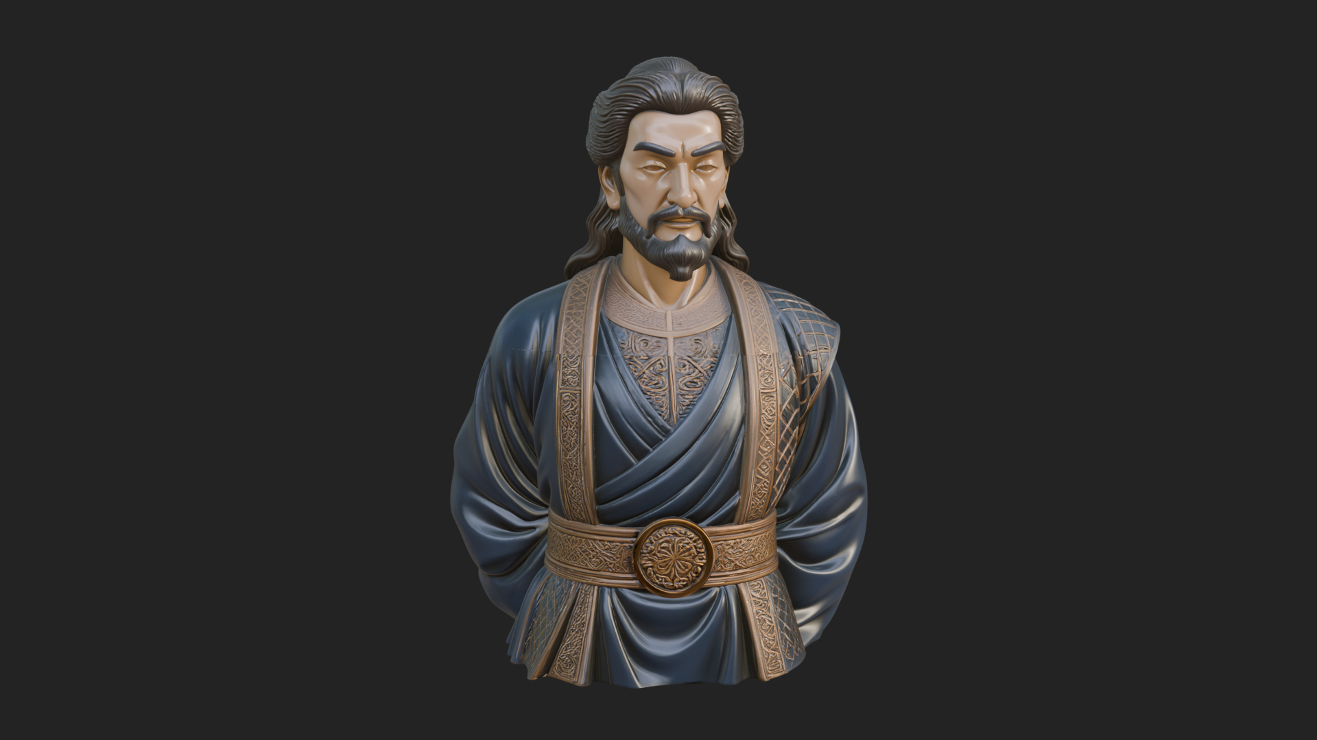 Chinese Scholar Bust Statue Design 13 3D Print Model 3D Model