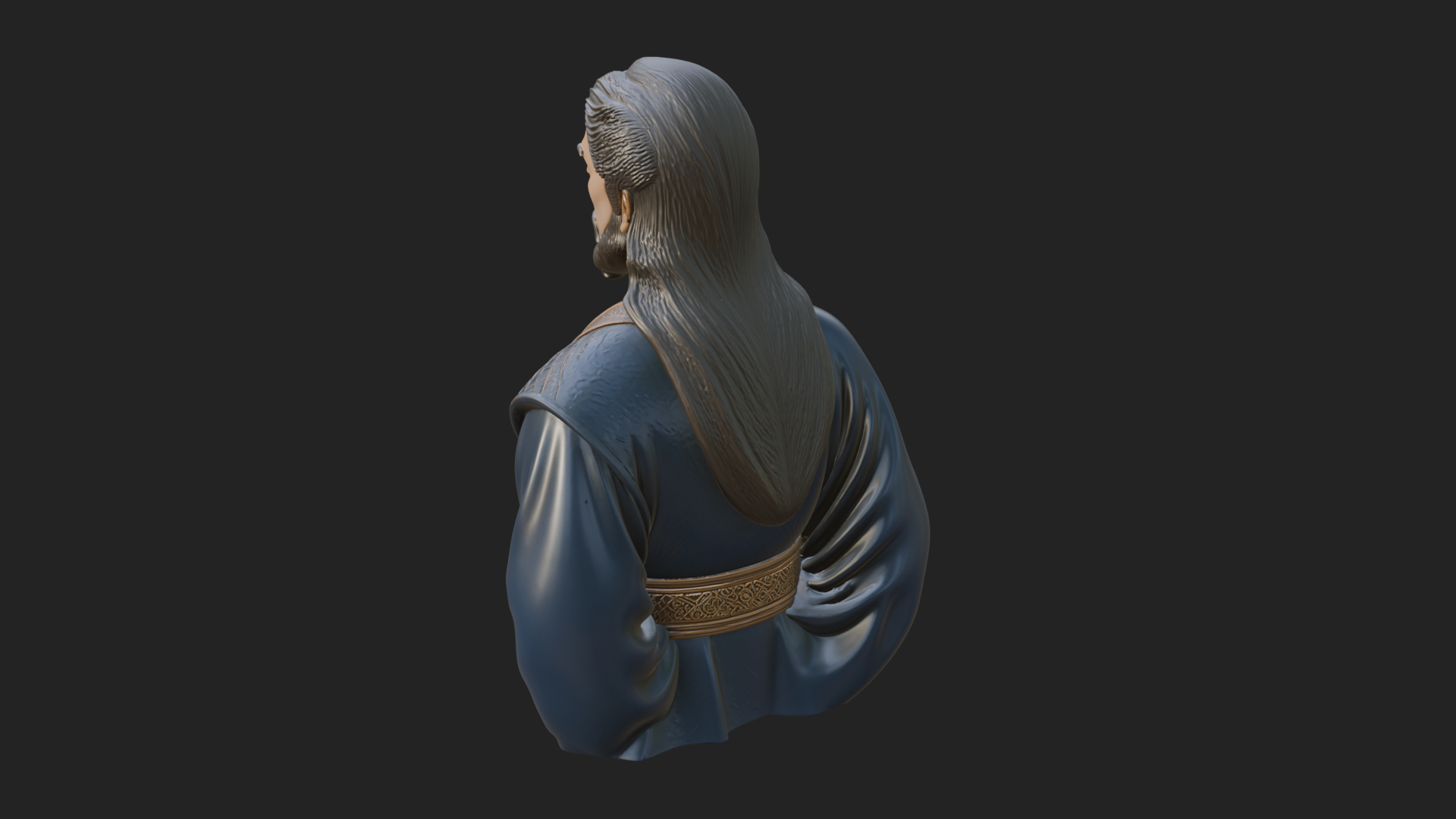 Chinese Scholar Bust Statue Design 13 3D Print Model 3D Model