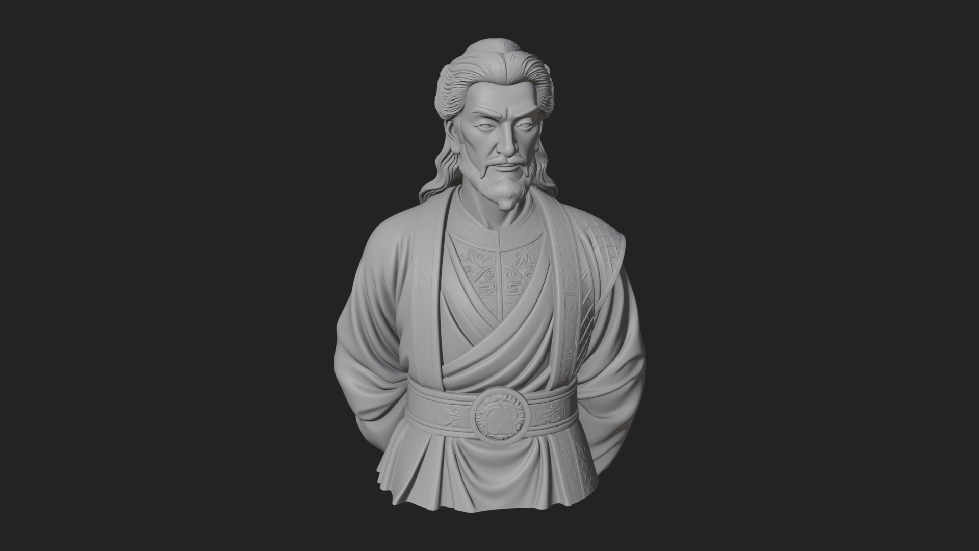 Chinese Scholar Bust Statue Design 13 3D Print Model 3D Model