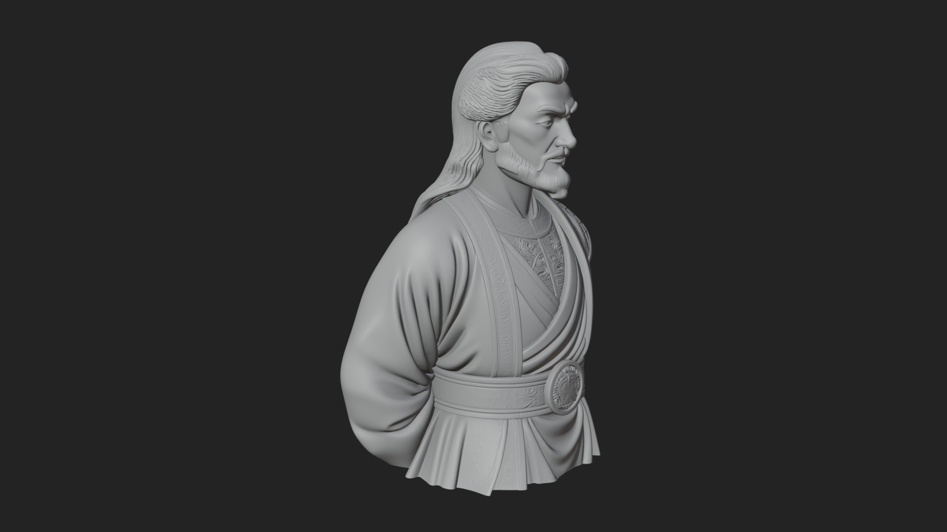 Chinese Scholar Bust Statue Design 13 3D Print Model 3D Model
