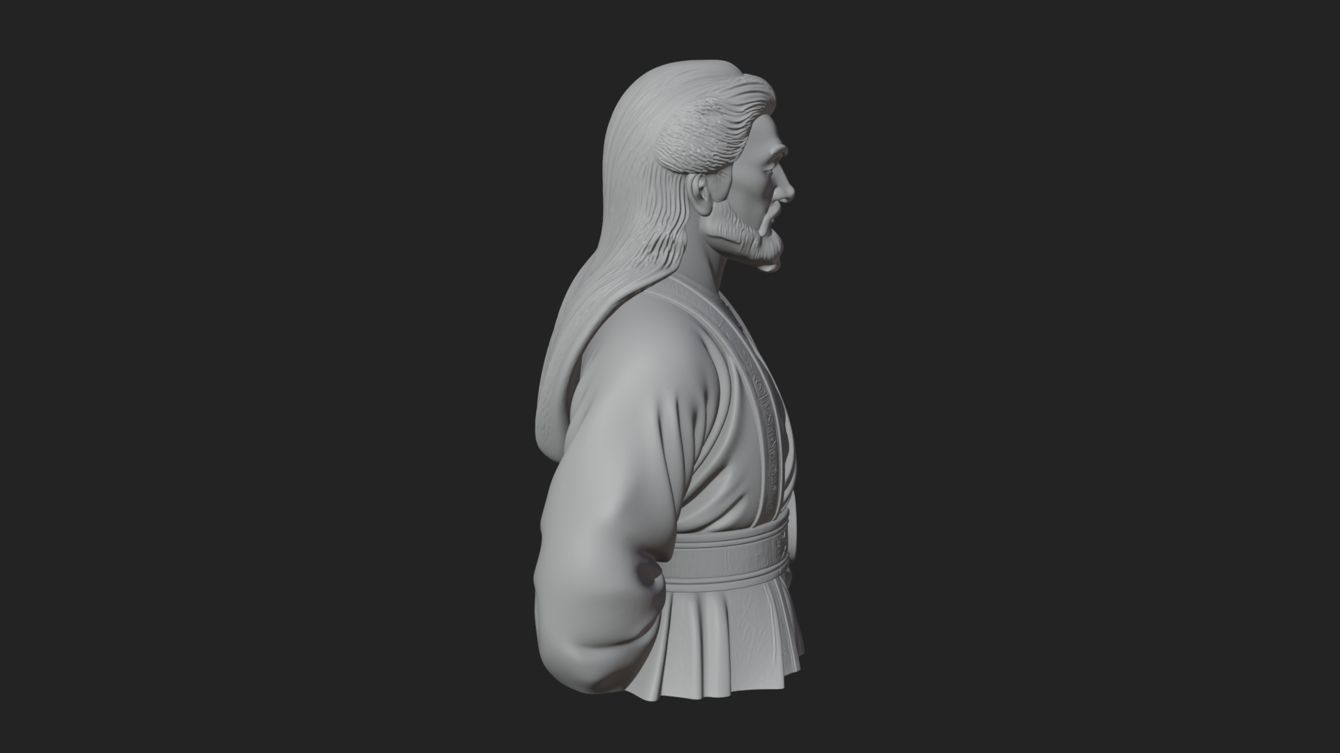 Chinese Scholar Bust Statue Design 13 3D Print Model 3D Model