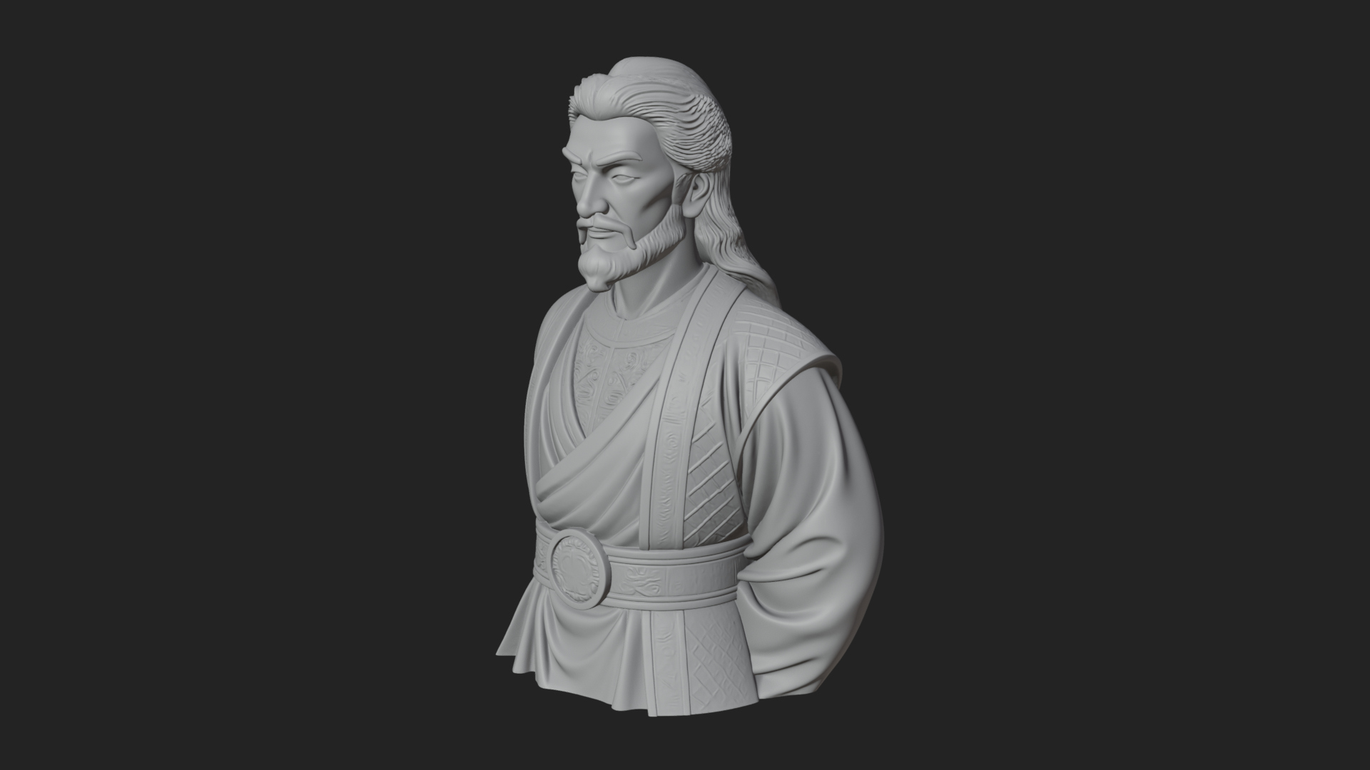 Chinese Scholar Bust Statue Design 13 3D Print Model 3D Model