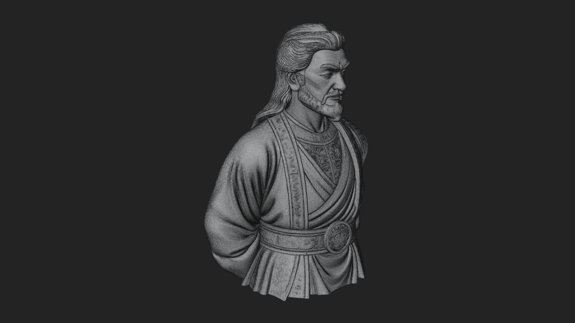 Chinese Scholar Bust Statue Design 13 3D Print Model 3D Model