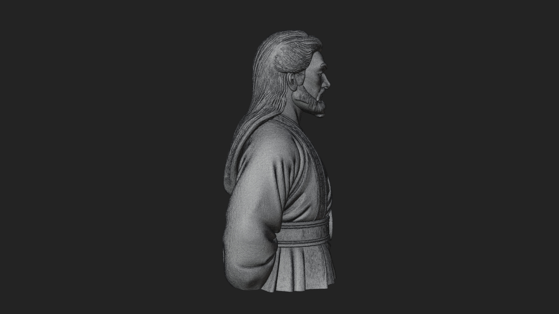 Chinese Scholar Bust Statue Design 13 3D Print Model 3D Model