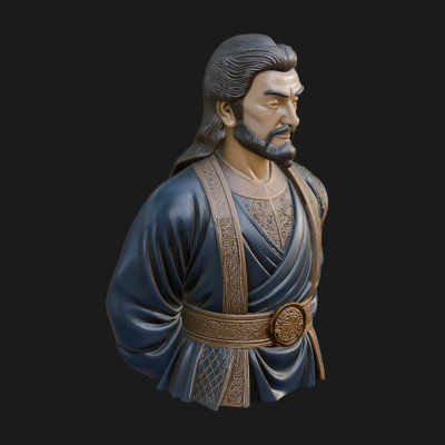 Chinese Scholar Bust Statue Design 13 3D Print Model