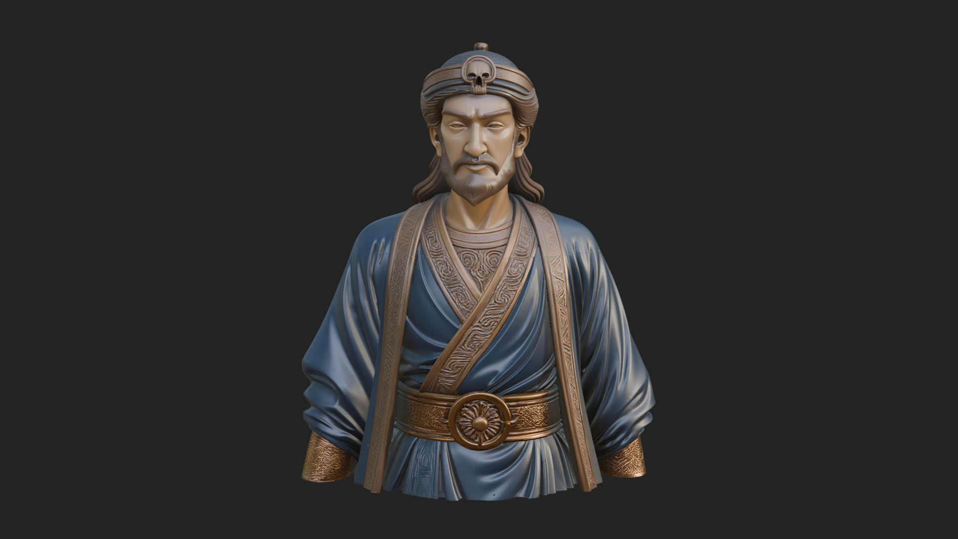 Chinese Scholar Bust Statue Design 14 3D Print Model 3D Model