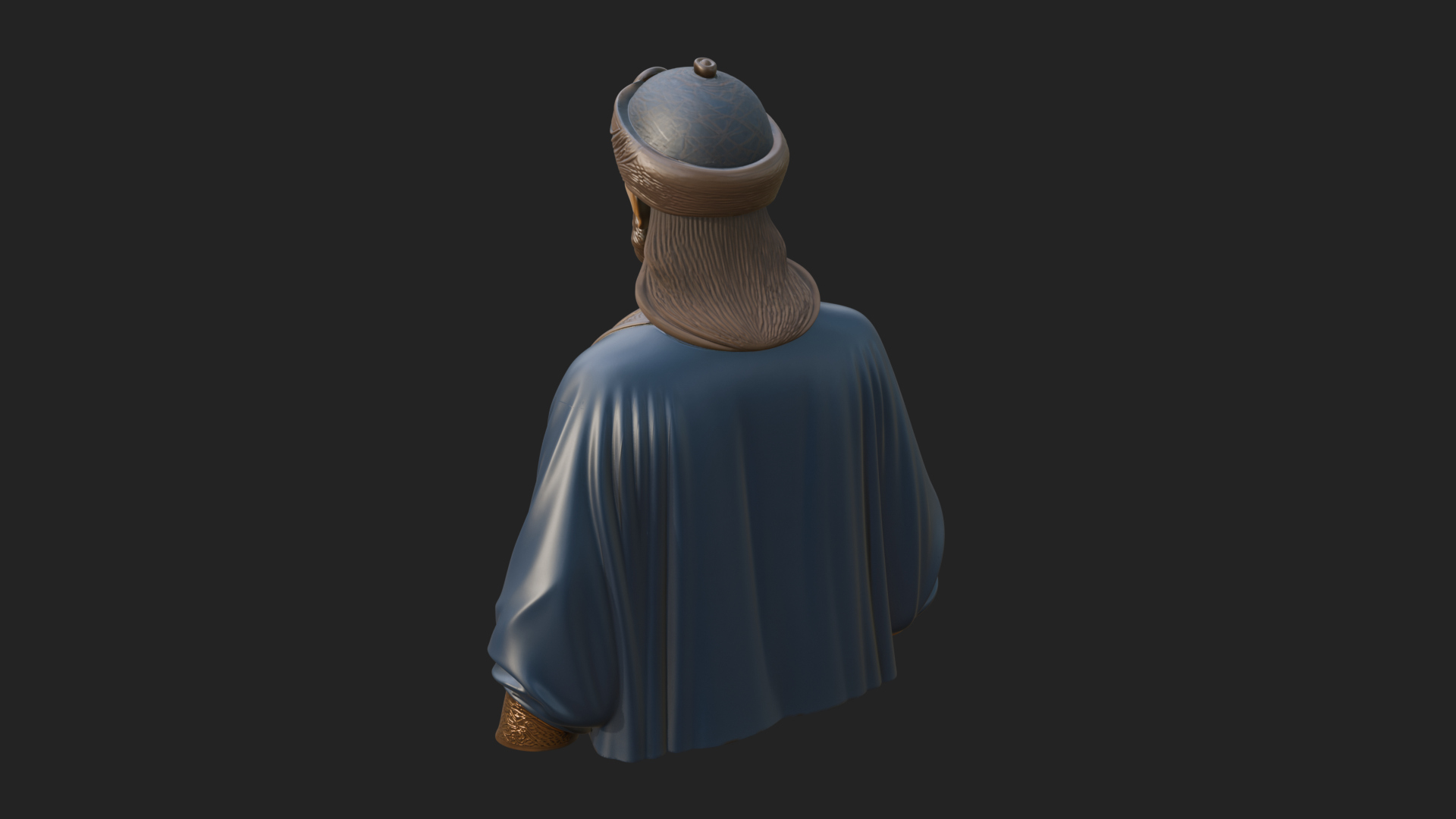 Chinese Scholar Bust Statue Design 14 3D Print Model 3D Model