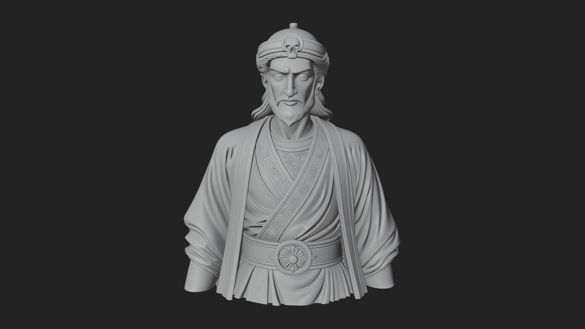 Chinese Scholar Bust Statue Design 14 3D Print Model 3D Model