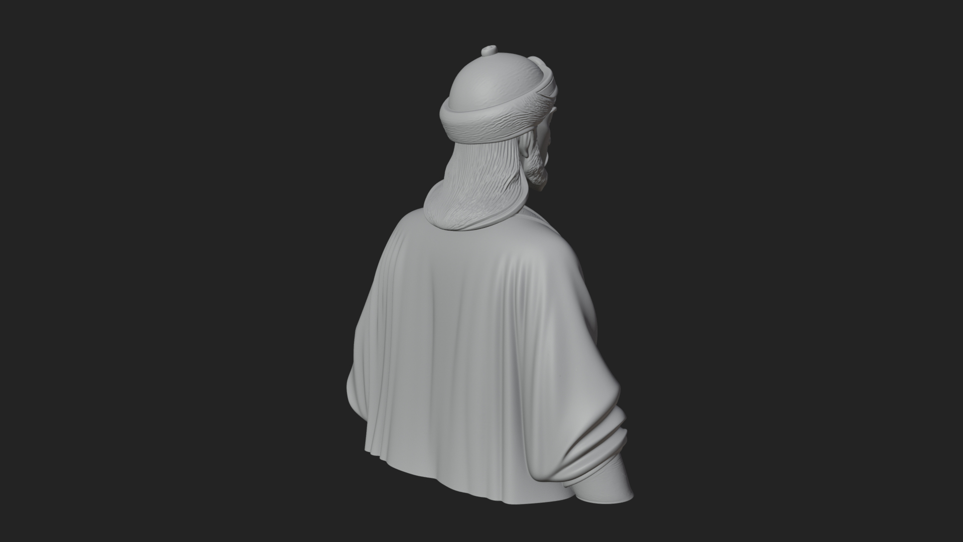 Chinese Scholar Bust Statue Design 14 3D Print Model 3D Model