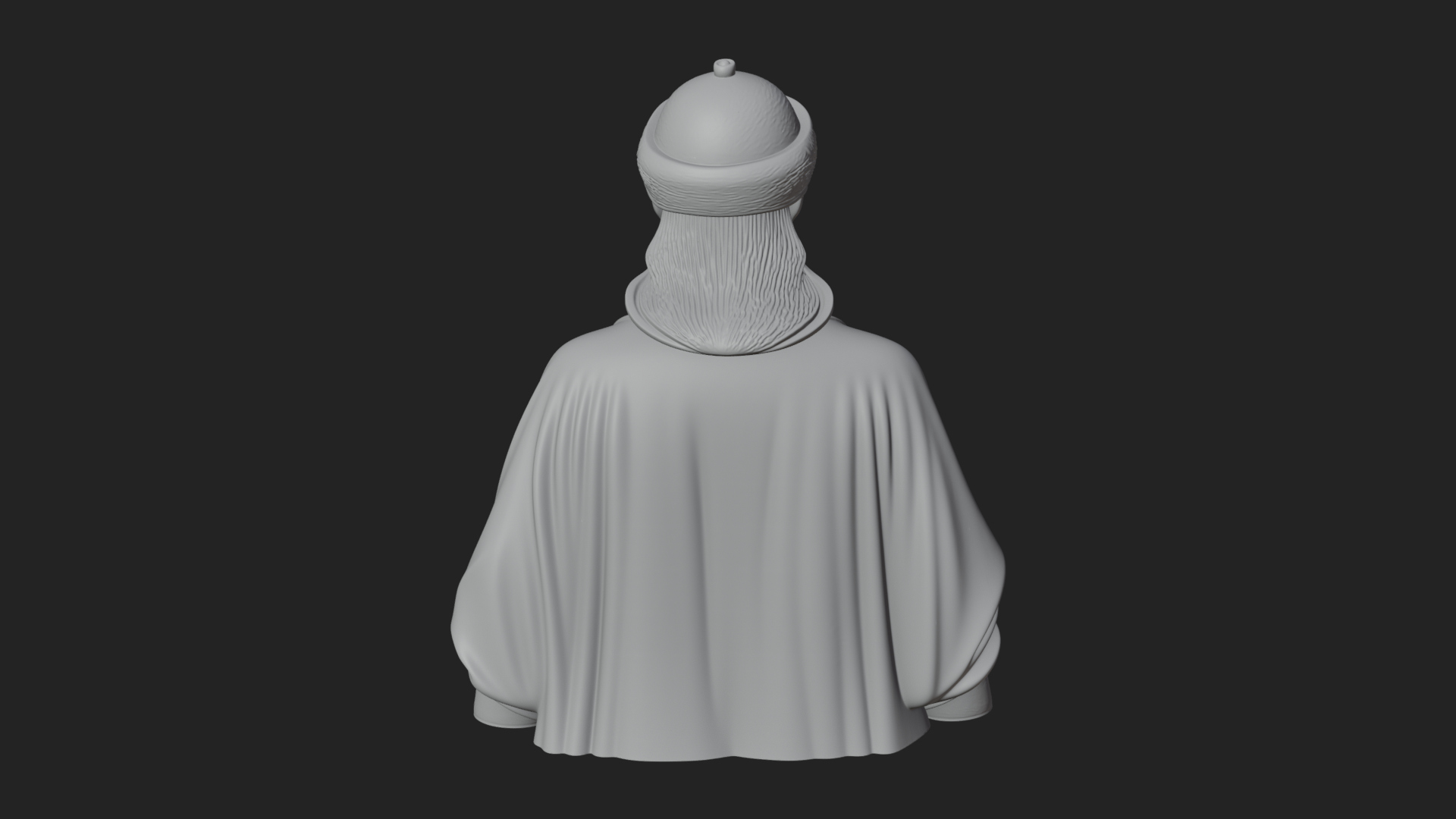 Chinese Scholar Bust Statue Design 14 3D Print Model 3D Model