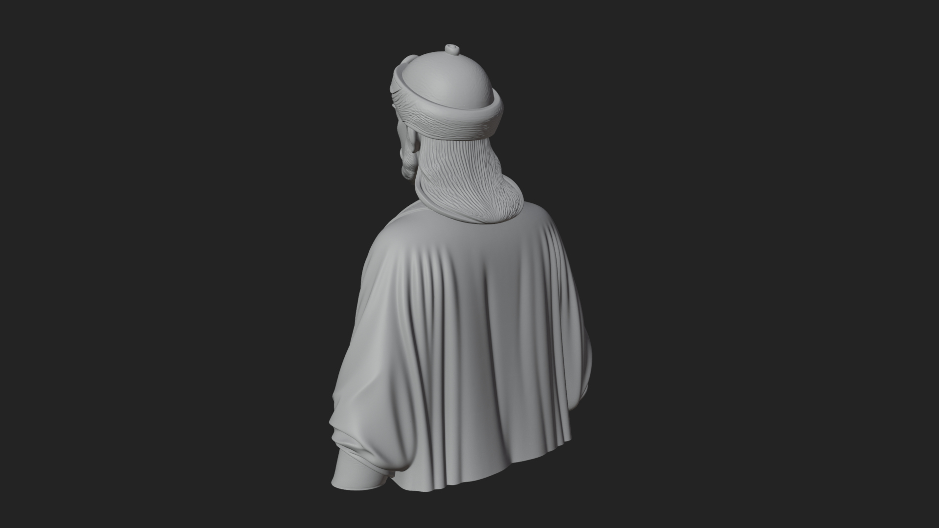 Chinese Scholar Bust Statue Design 14 3D Print Model 3D Model