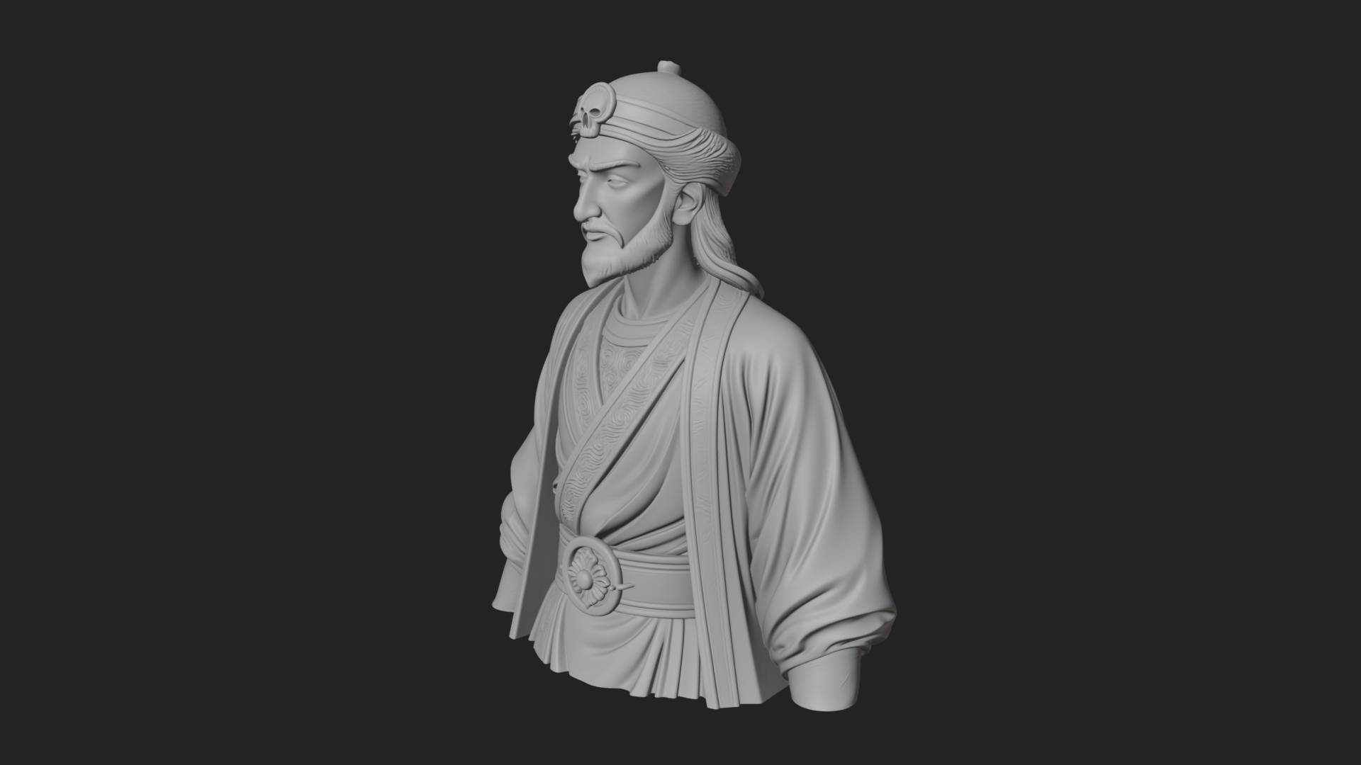 Chinese Scholar Bust Statue Design 14 3D Print Model 3D Model