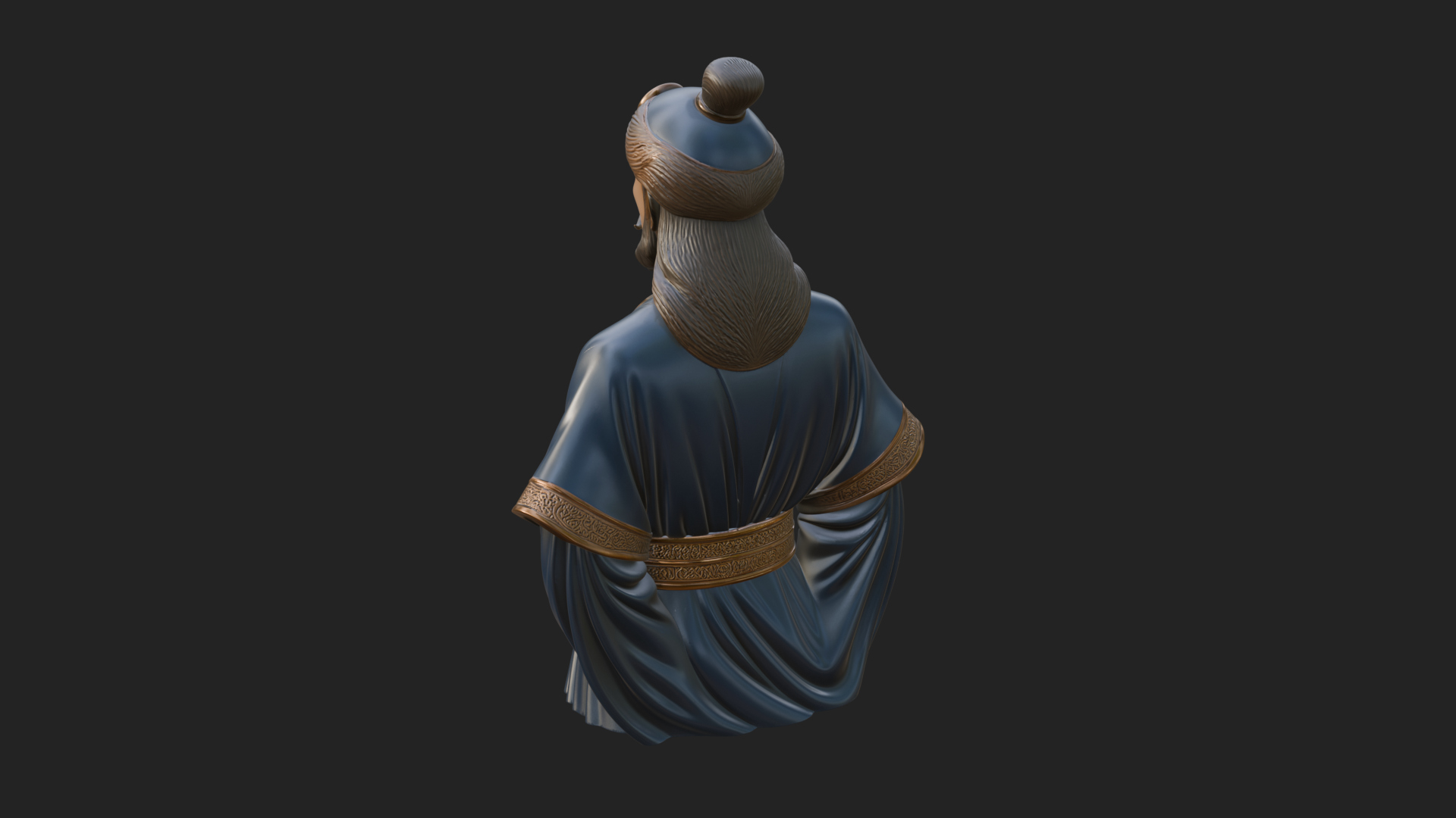 Chinese Scholar Bust Statue Design 15 3D Print Model 3D Model