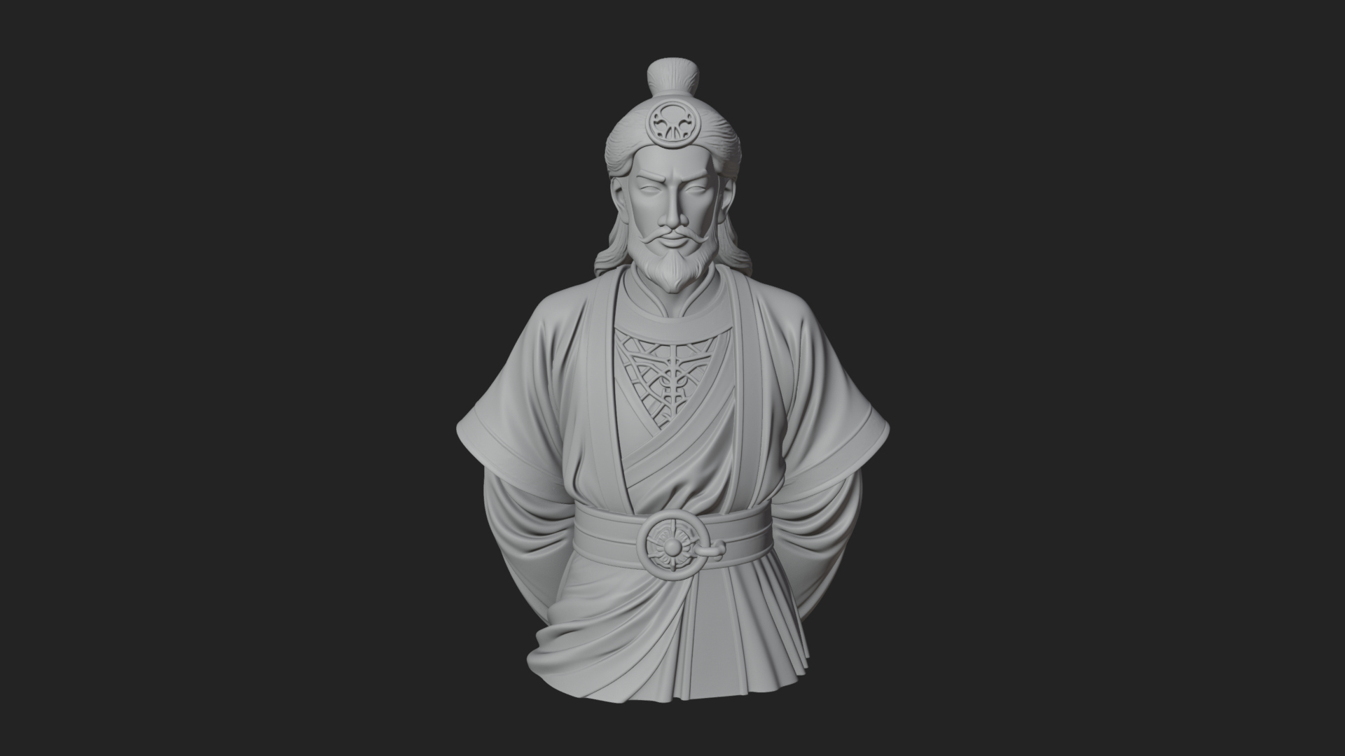 Chinese Scholar Bust Statue Design 15 3D Print Model 3D Model