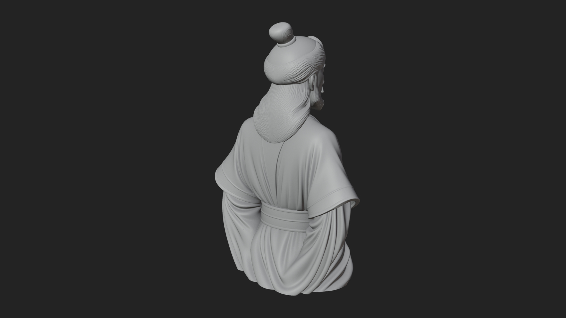 Chinese Scholar Bust Statue Design 15 3D Print Model 3D Model