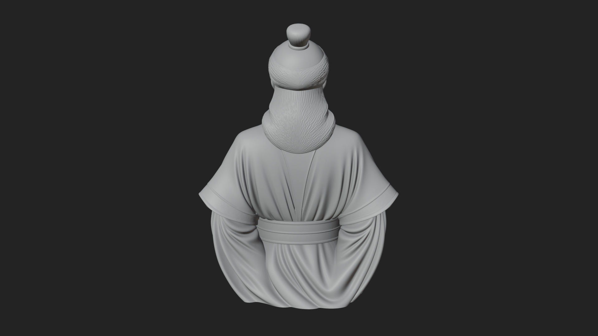 Chinese Scholar Bust Statue Design 15 3D Print Model 3D Model