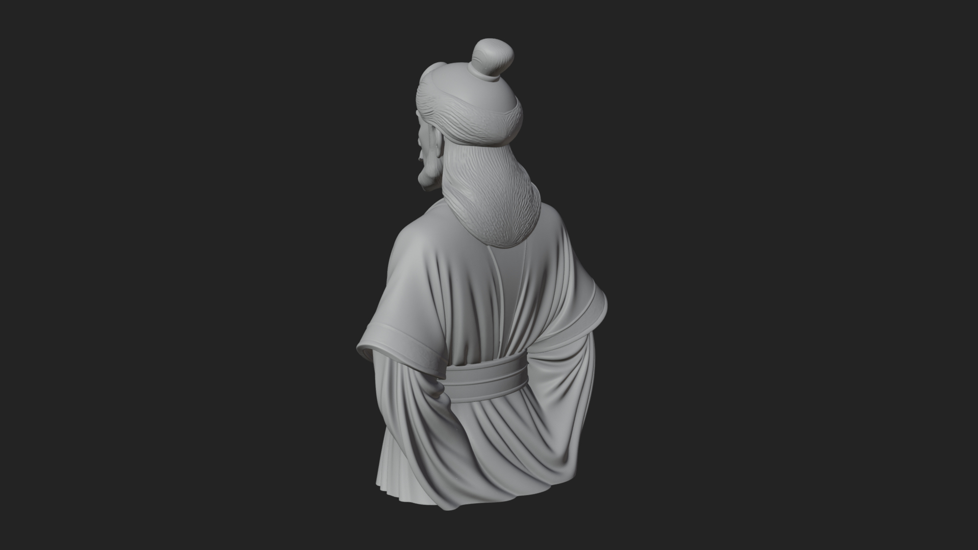 Chinese Scholar Bust Statue Design 15 3D Print Model 3D Model