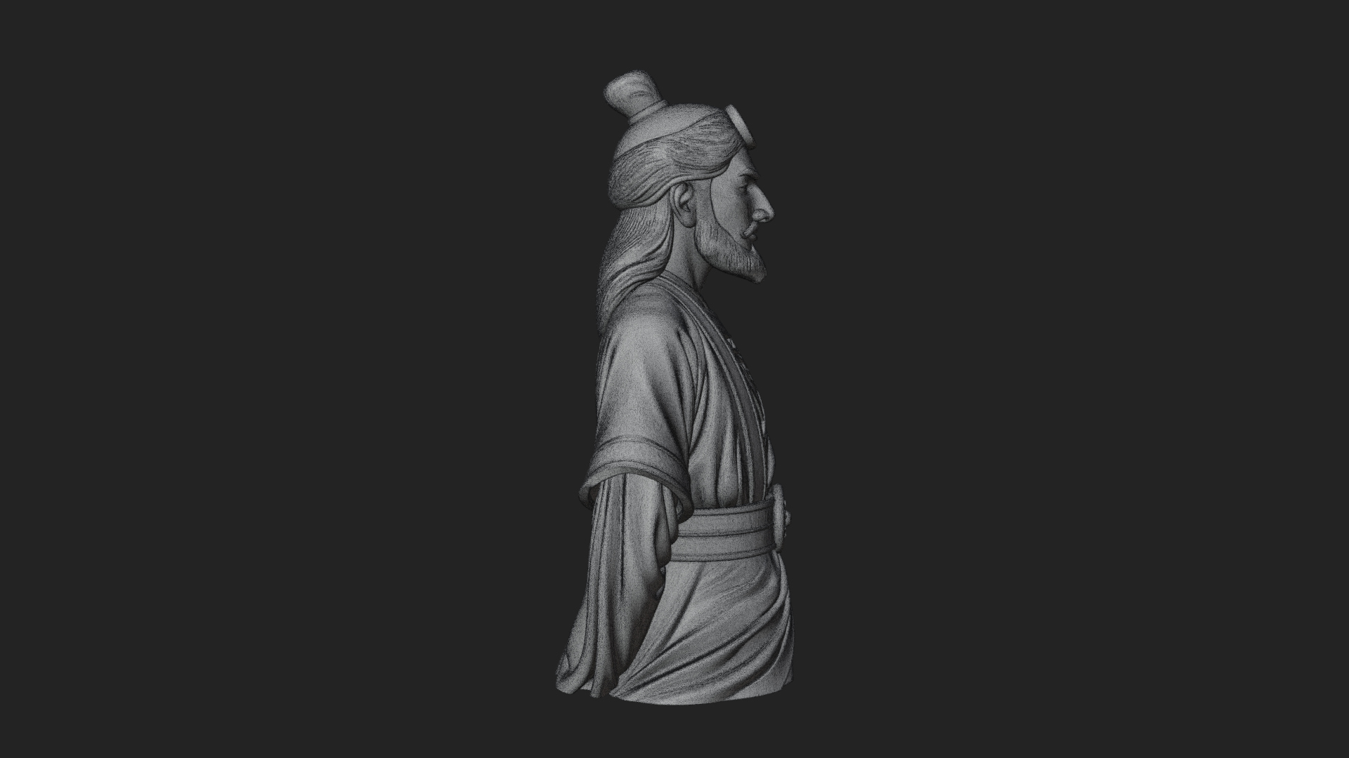 Chinese Scholar Bust Statue Design 15 3D Print Model 3D Model