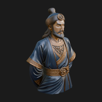 Chinese Scholar Bust Statue Design 15 3D Print Model