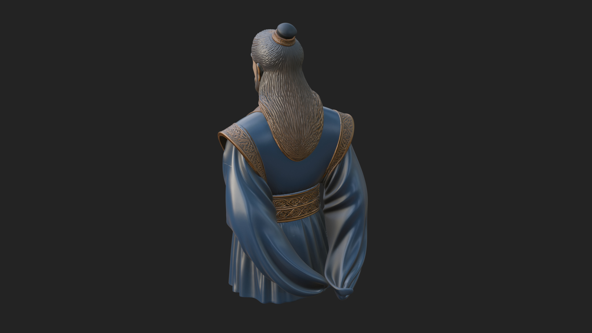 Chinese Scholar Bust Statue Design 16 3D Print Model 3D Model