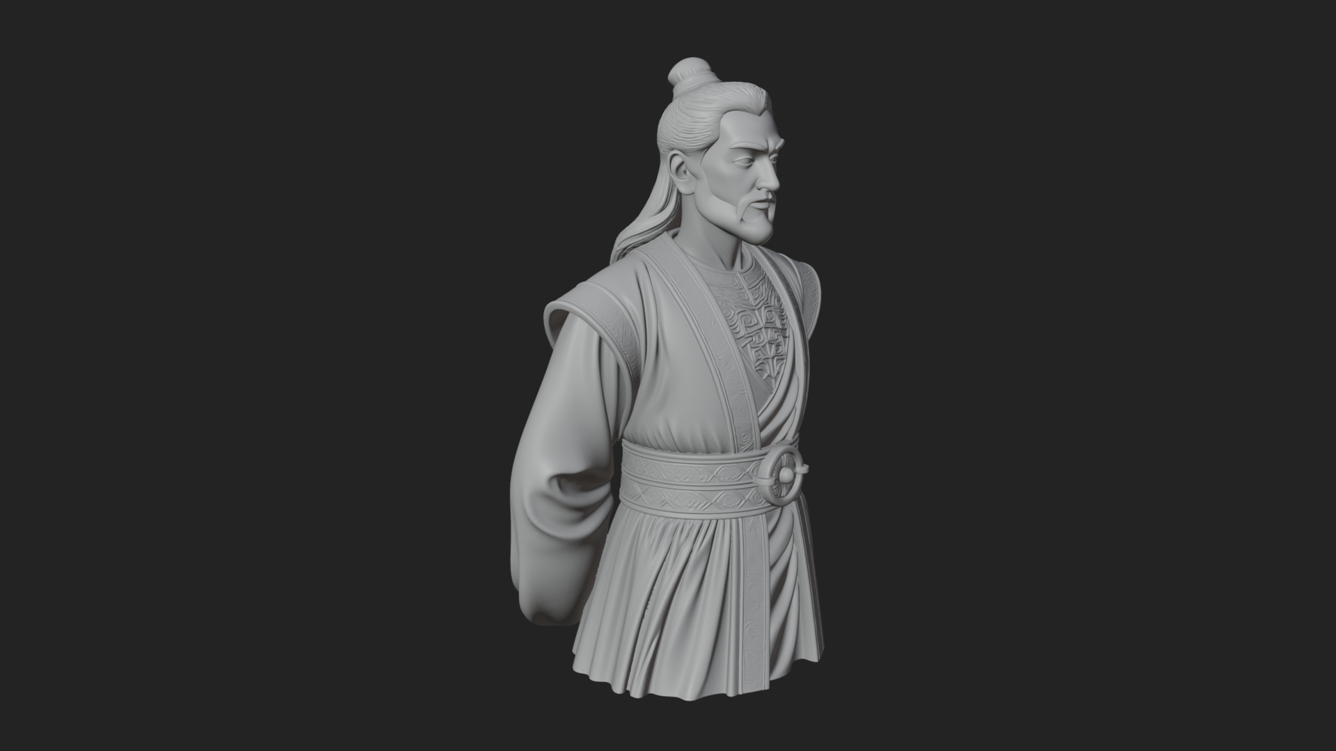 Chinese Scholar Bust Statue Design 16 3D Print Model 3D Model