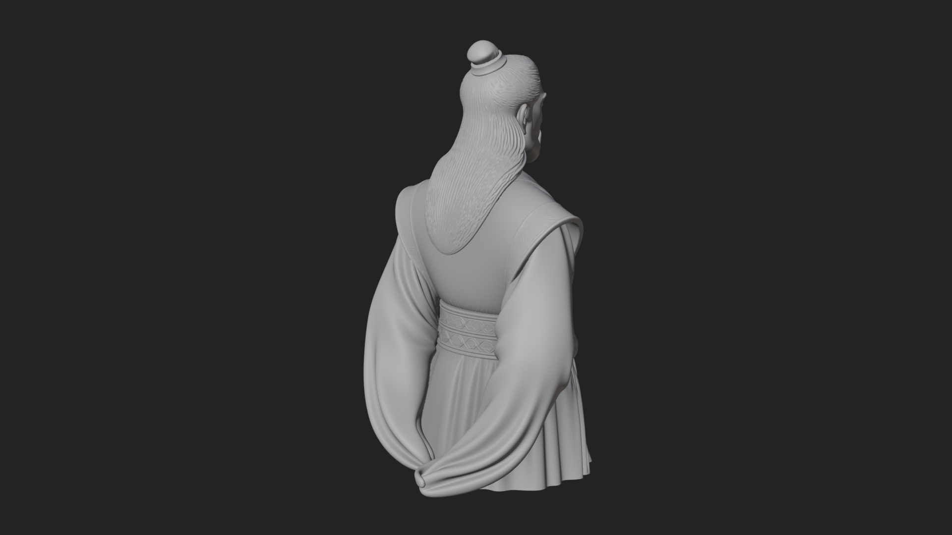 Chinese Scholar Bust Statue Design 16 3D Print Model 3D Model