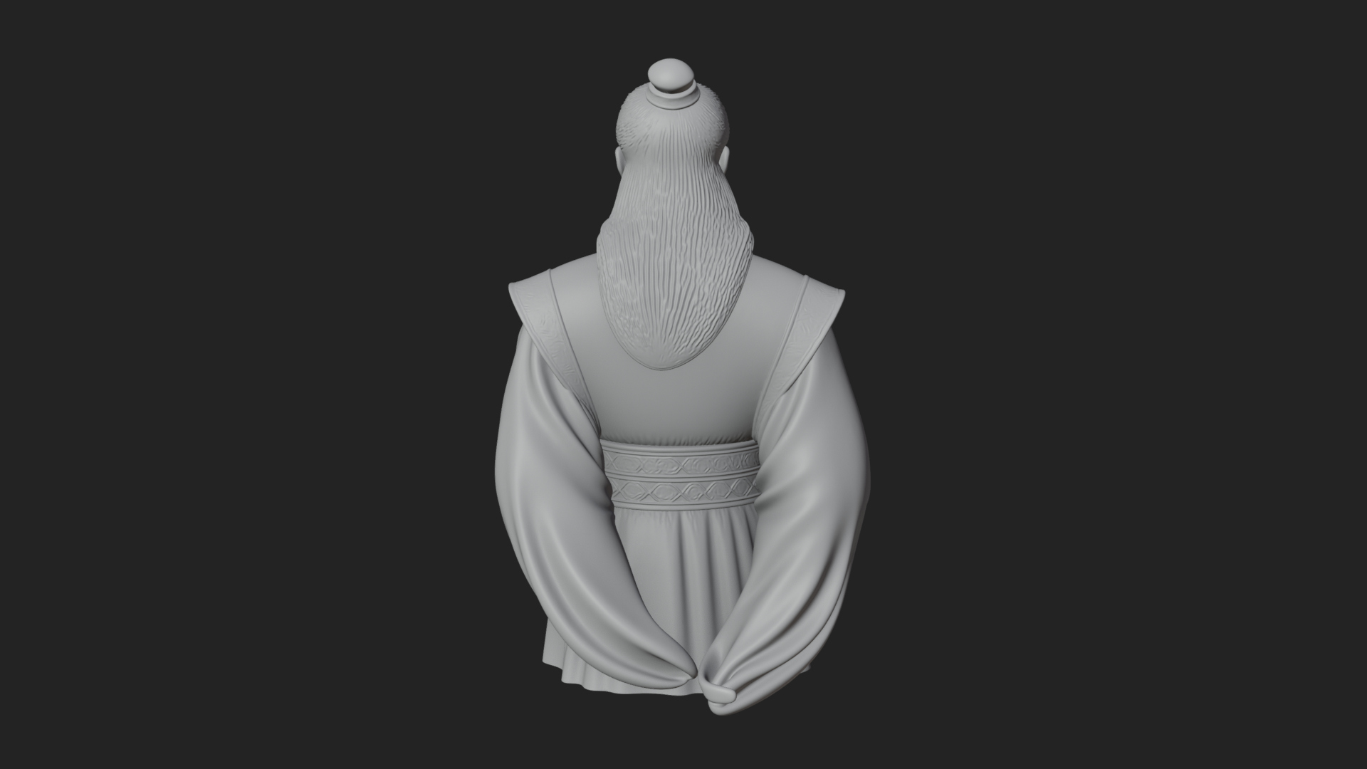 Chinese Scholar Bust Statue Design 16 3D Print Model 3D Model