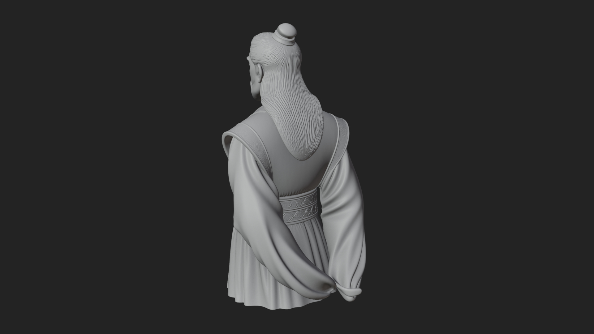 Chinese Scholar Bust Statue Design 16 3D Print Model 3D Model