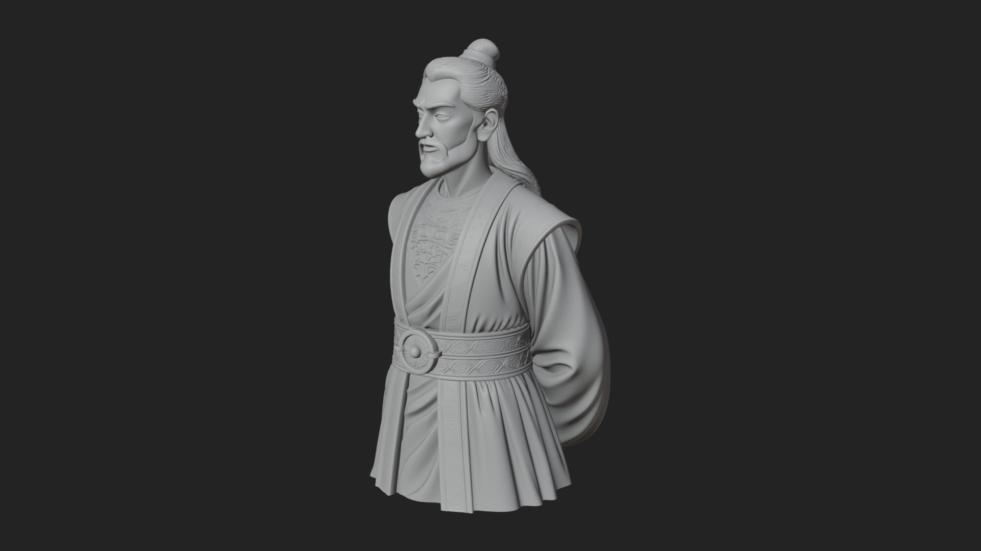 Chinese Scholar Bust Statue Design 16 3D Print Model 3D Model