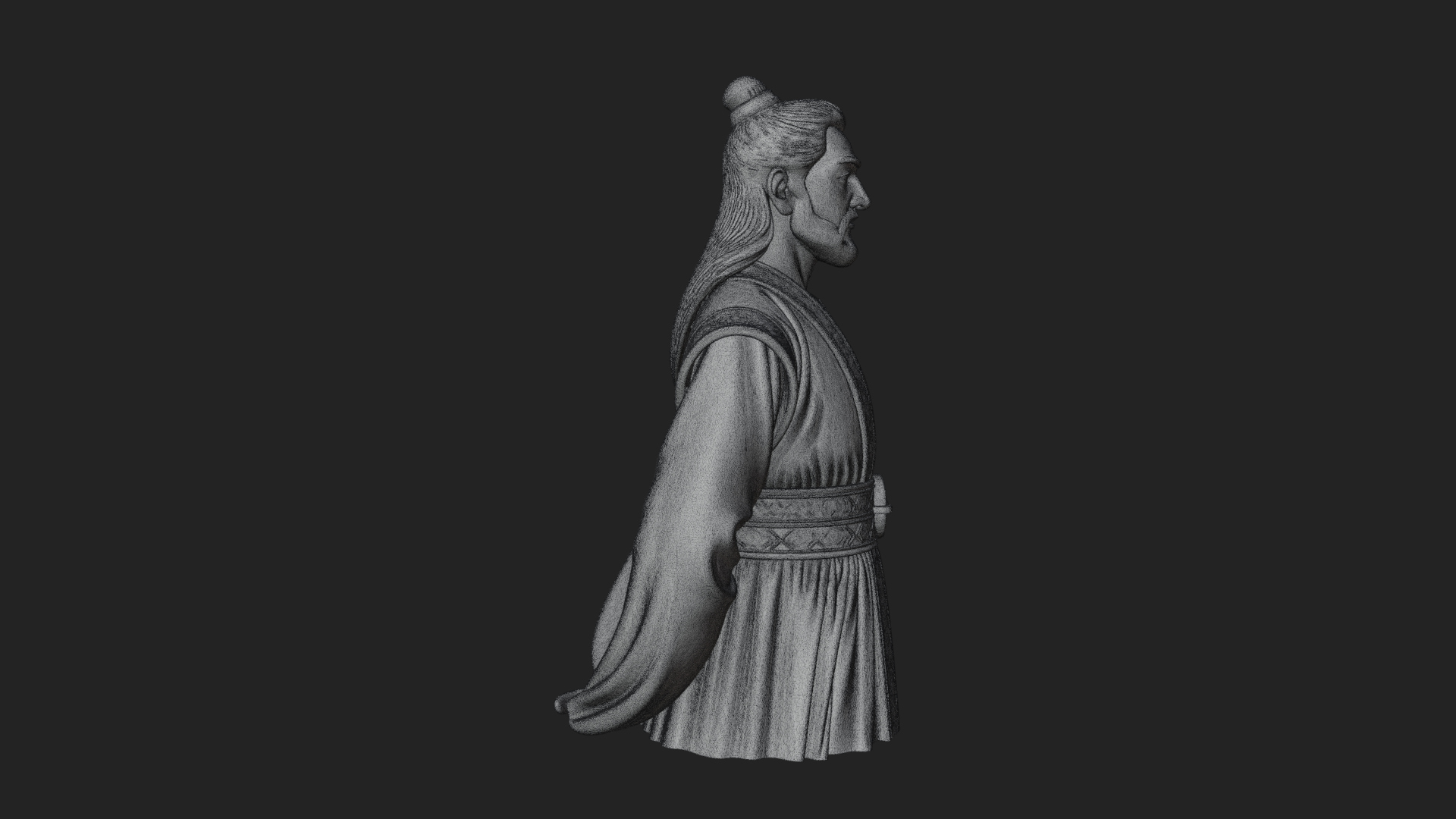 Chinese Scholar Bust Statue Design 16 3D Print Model 3D Model