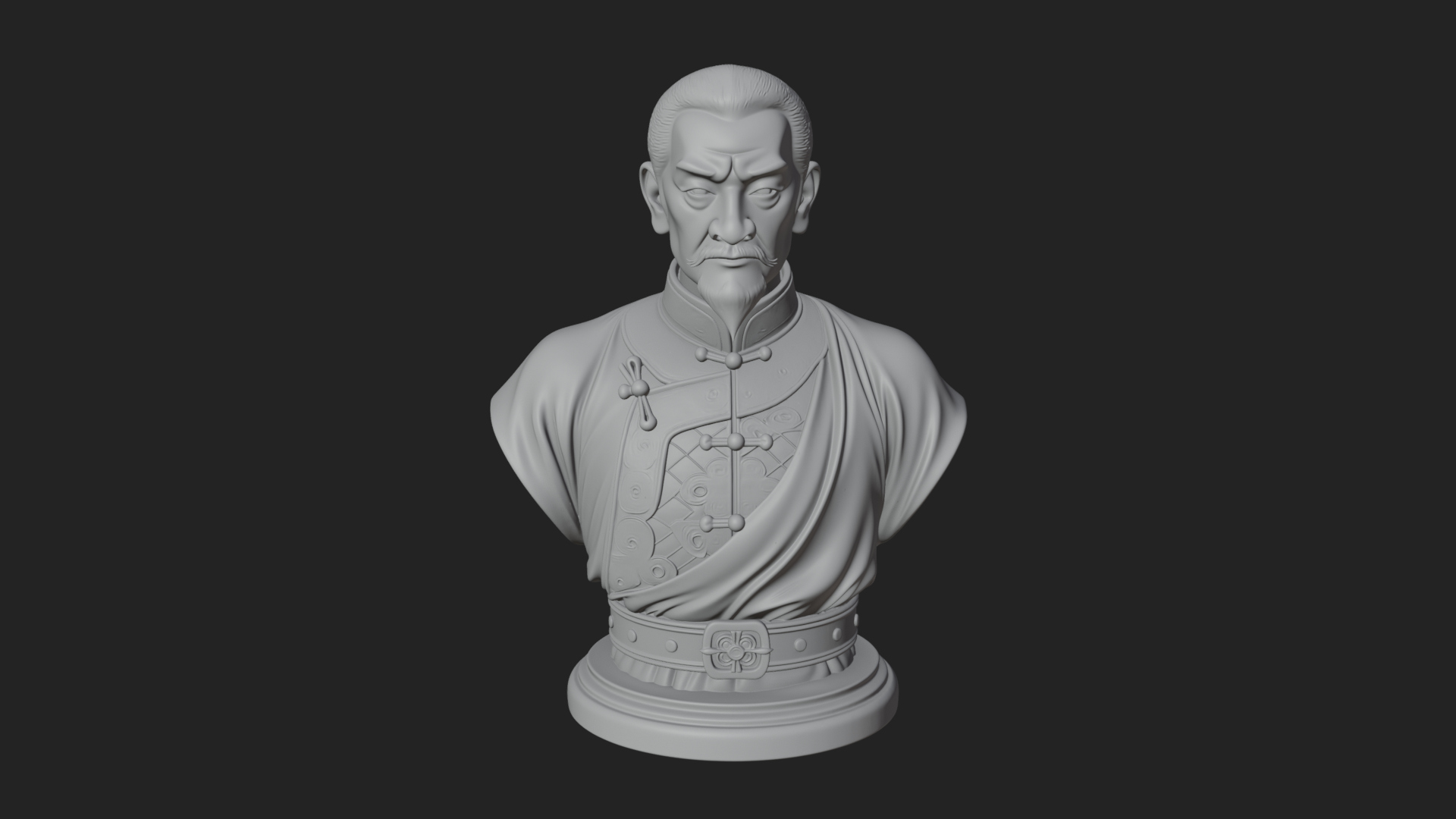 Chinese Scholar Bust Statue Design 2 3D Print Model 3D Model