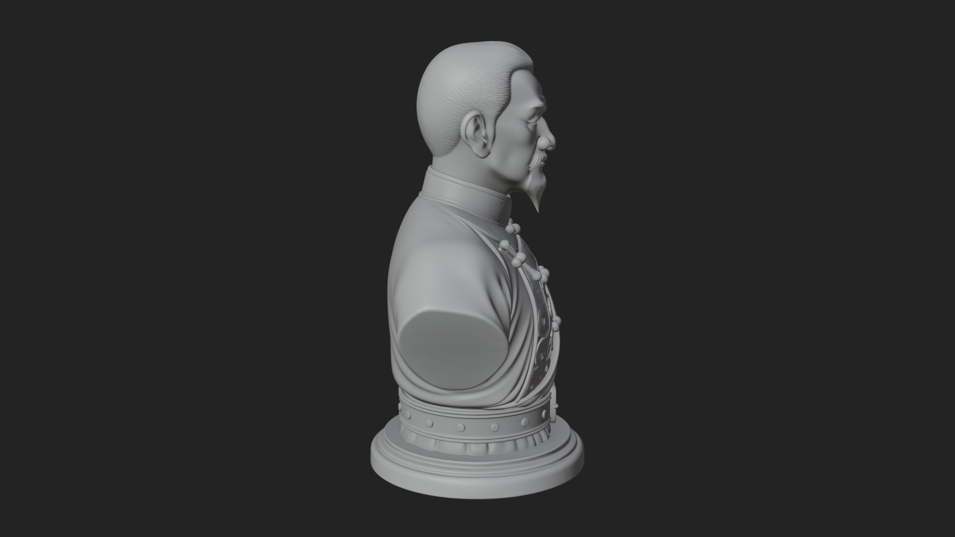 Chinese Scholar Bust Statue Design 2 3D Print Model 3D Model