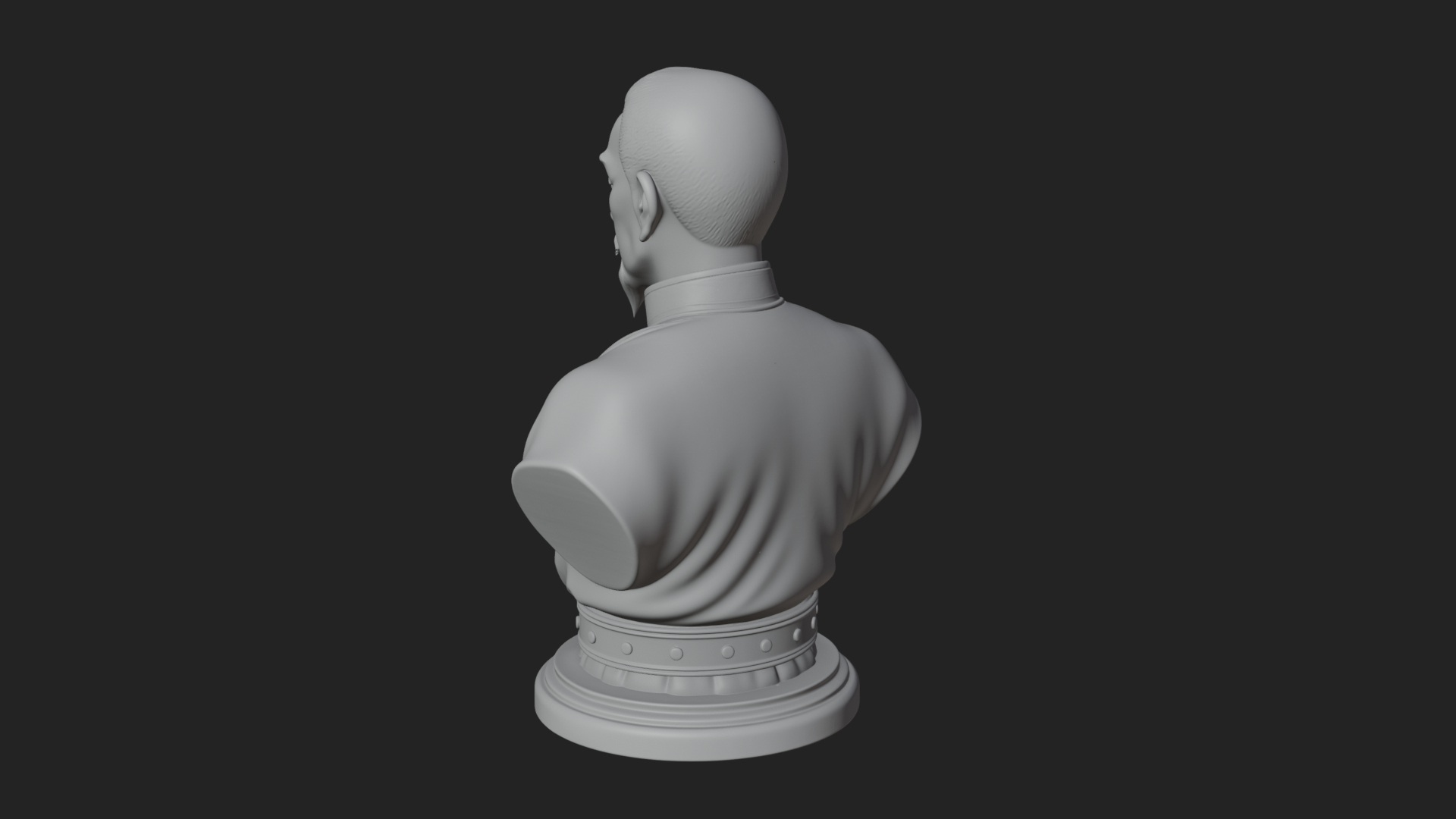 Chinese Scholar Bust Statue Design 2 3D Print Model 3D Model