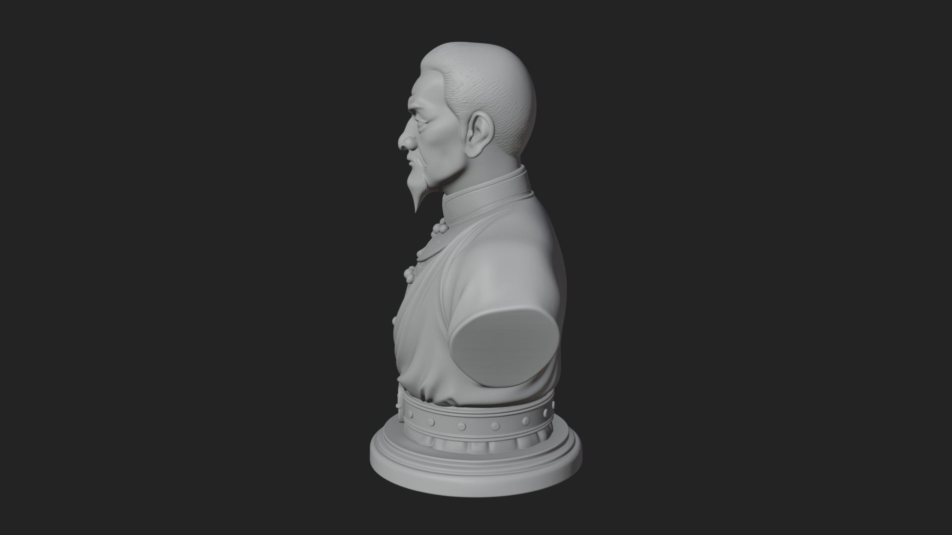 Chinese Scholar Bust Statue Design 2 3D Print Model 3D Model