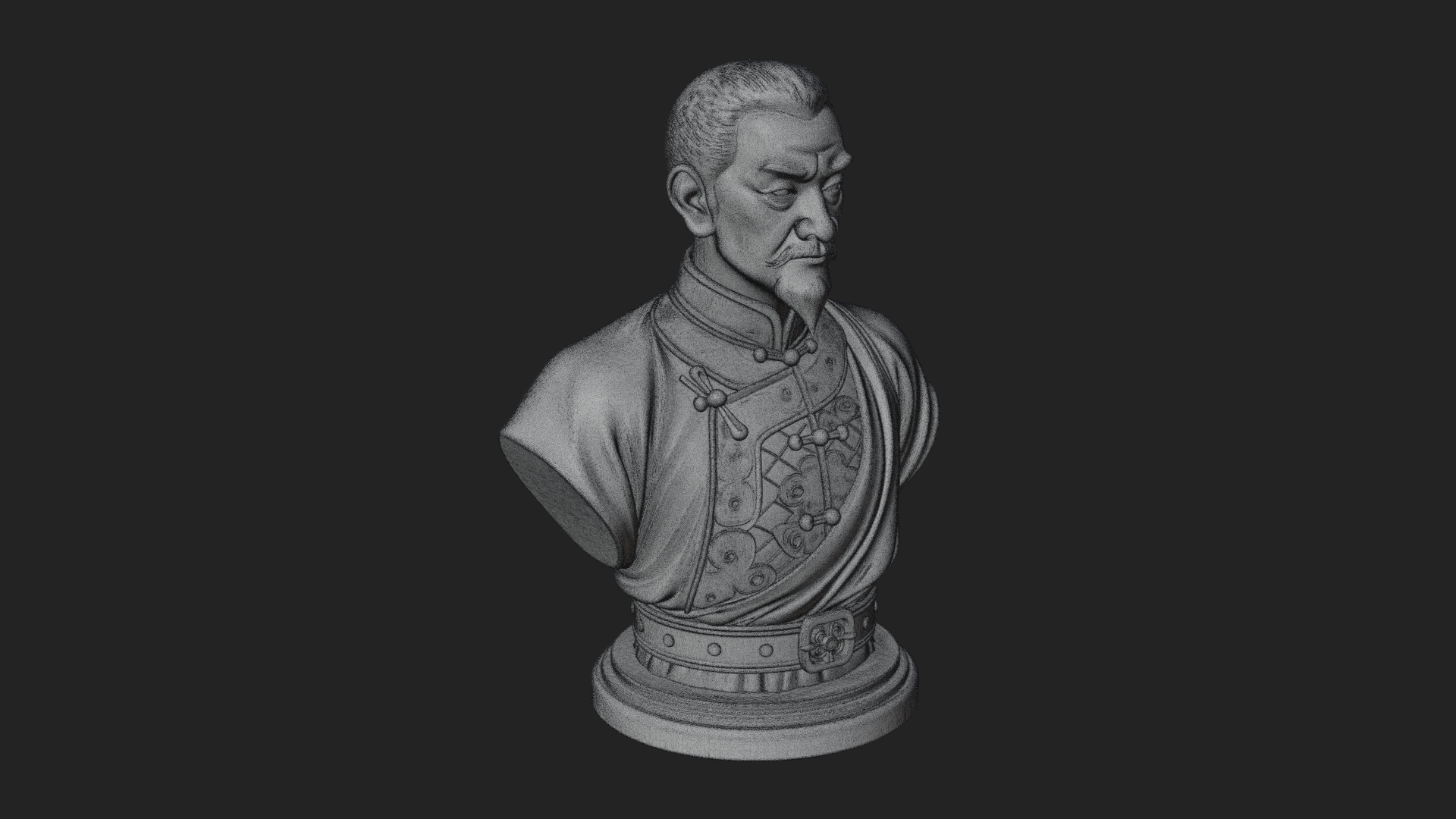 Chinese Scholar Bust Statue Design 2 3D Print Model 3D Model