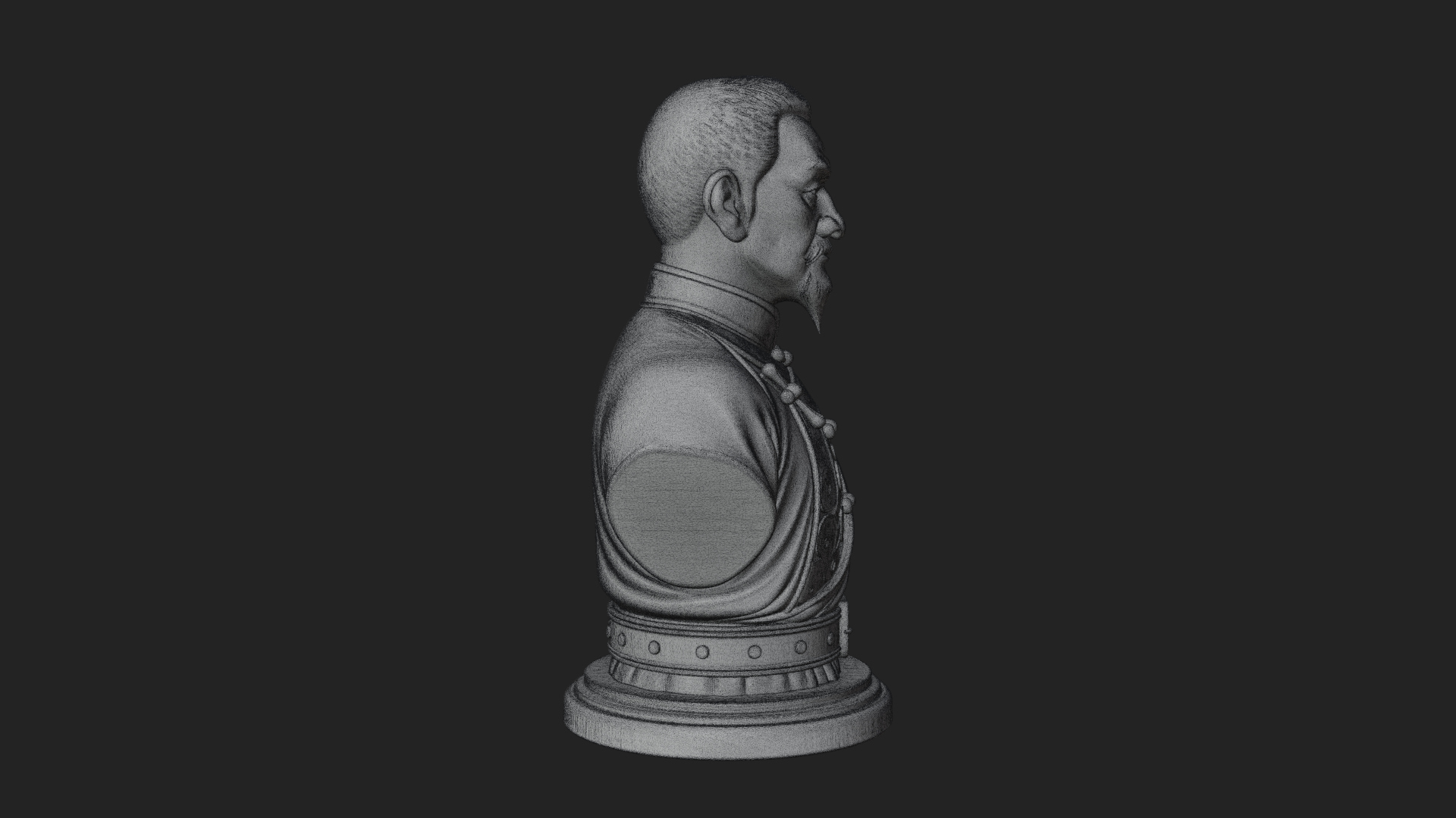 Chinese Scholar Bust Statue Design 2 3D Print Model 3D Model