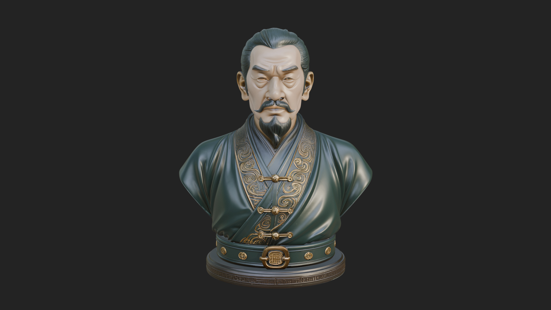 Chinese Scholar Bust Statue Design 3 3D Print Model 3D Model