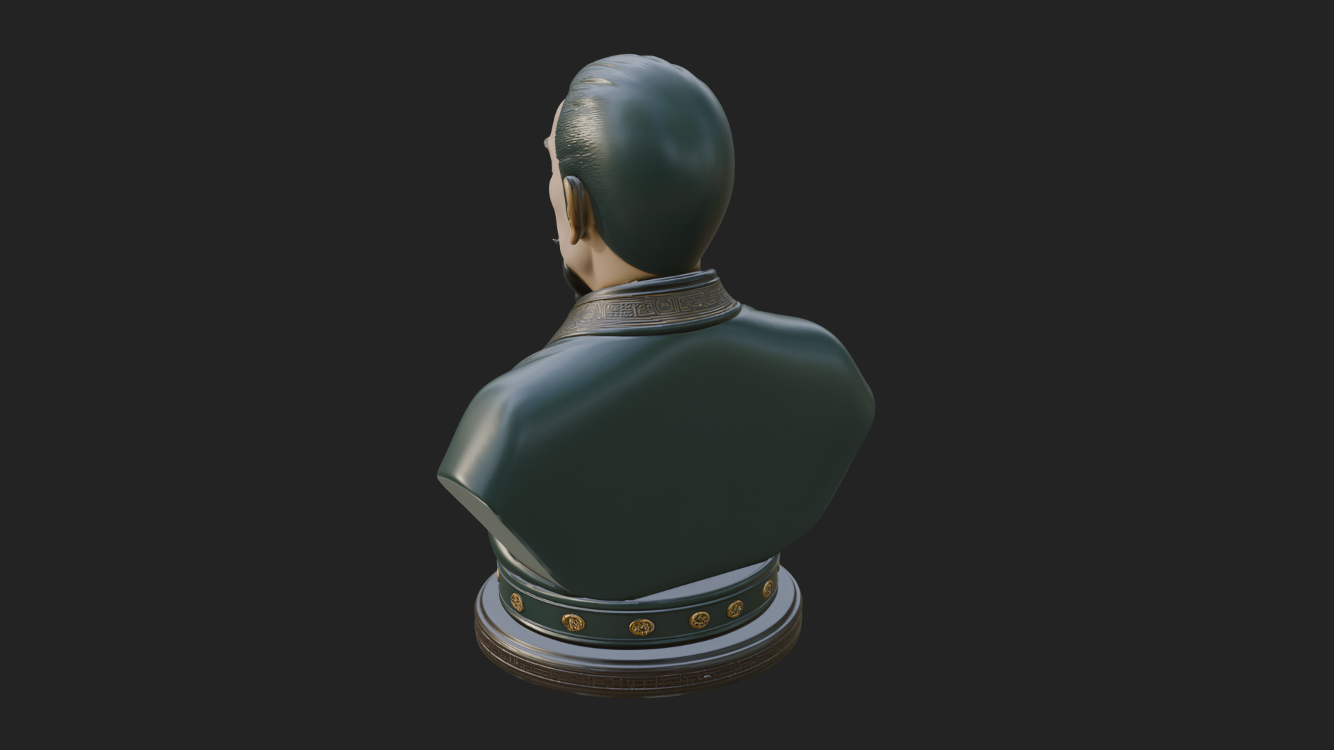 Chinese Scholar Bust Statue Design 3 3D Print Model 3D Model