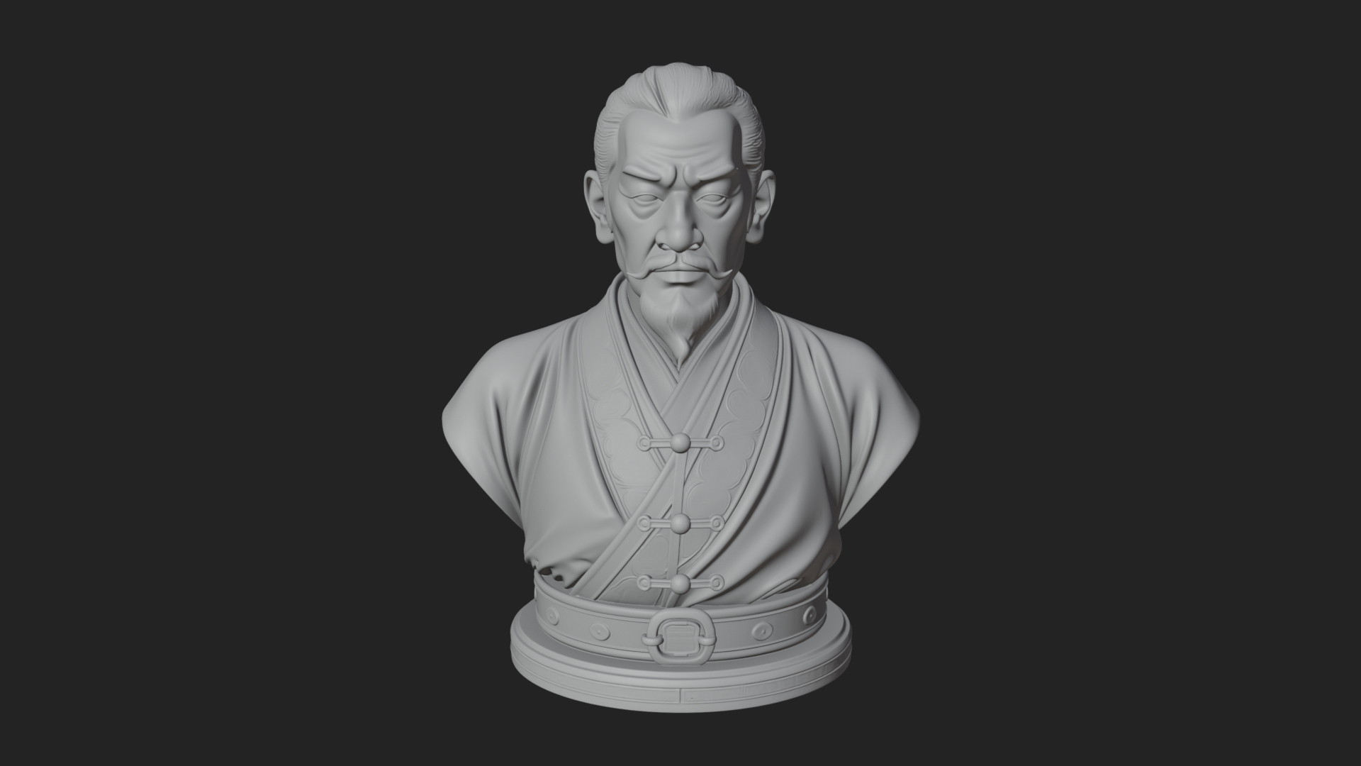 Chinese Scholar Bust Statue Design 3 3D Print Model 3D Model