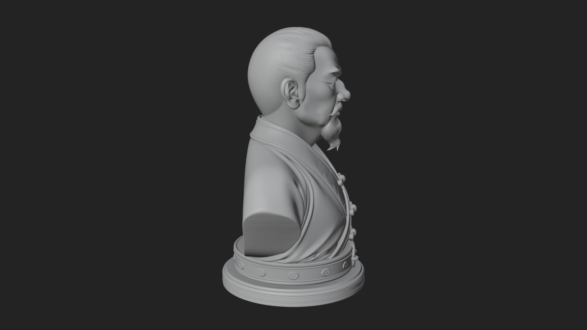 Chinese Scholar Bust Statue Design 3 3D Print Model 3D Model