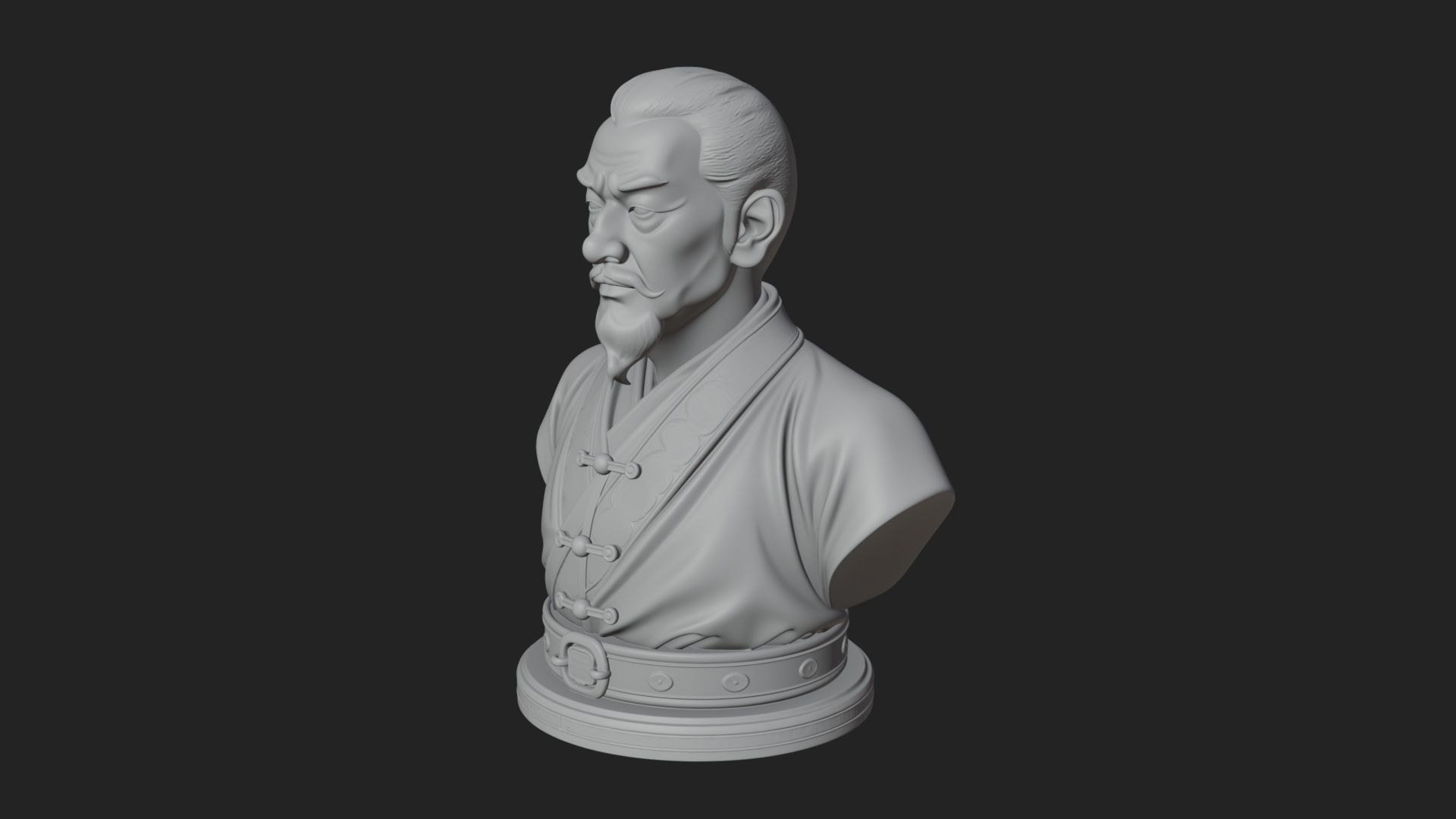 Chinese Scholar Bust Statue Design 3 3D Print Model 3D Model