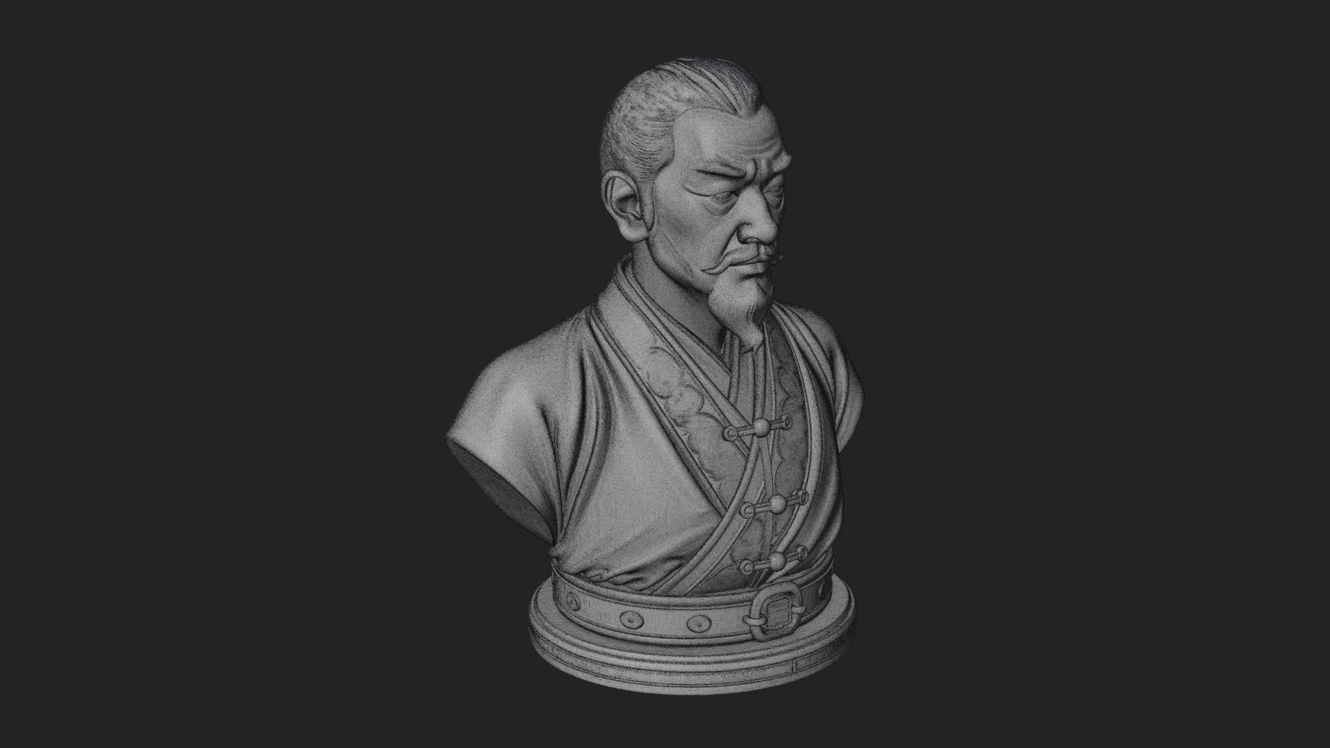 Chinese Scholar Bust Statue Design 3 3D Print Model 3D Model