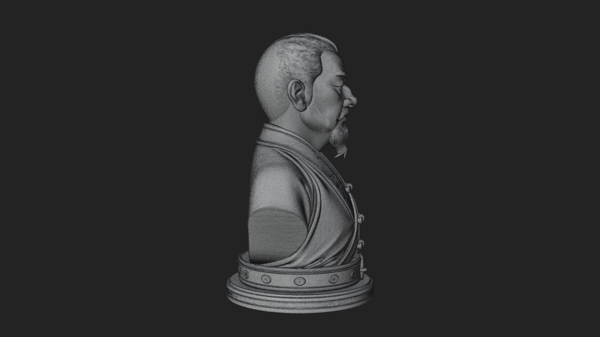 Chinese Scholar Bust Statue Design 3 3D Print Model 3D Model