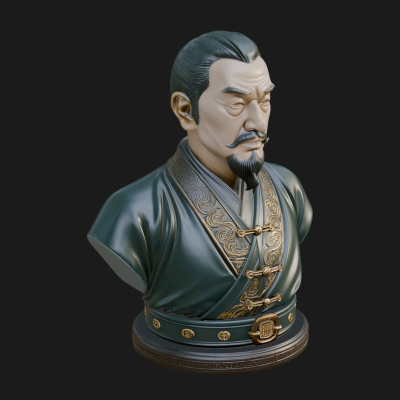 Chinese Scholar Bust Statue Design 3 3D Print Model