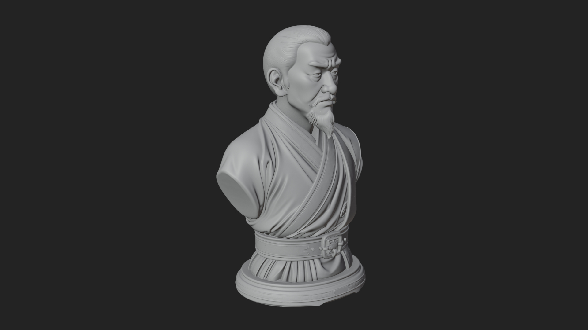 Chinese Scholar Bust Statue Design 4 3D Print Model 3D Model