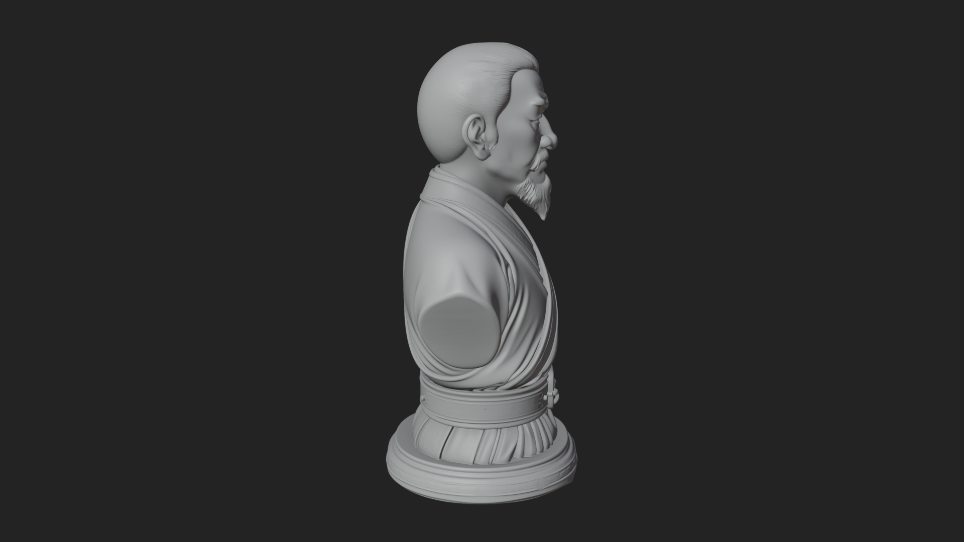 Chinese Scholar Bust Statue Design 4 3D Print Model 3D Model