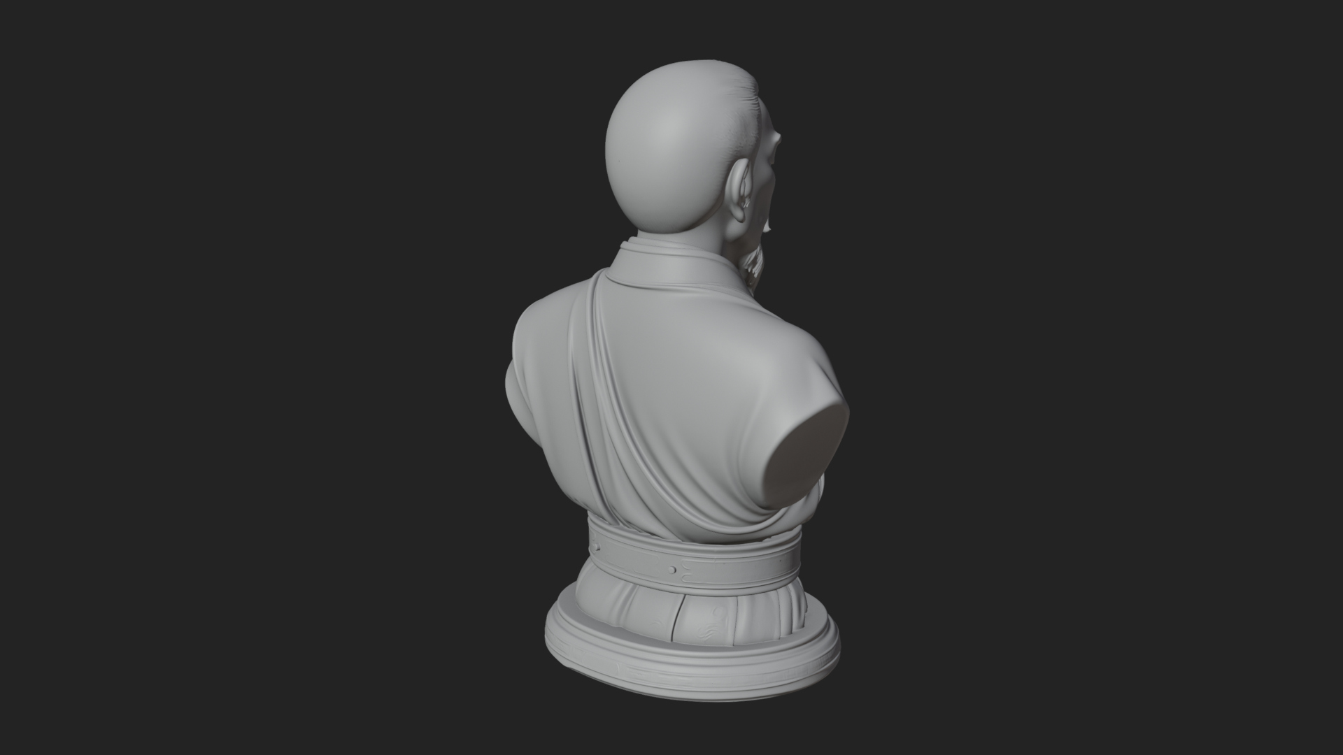 Chinese Scholar Bust Statue Design 4 3D Print Model 3D Model